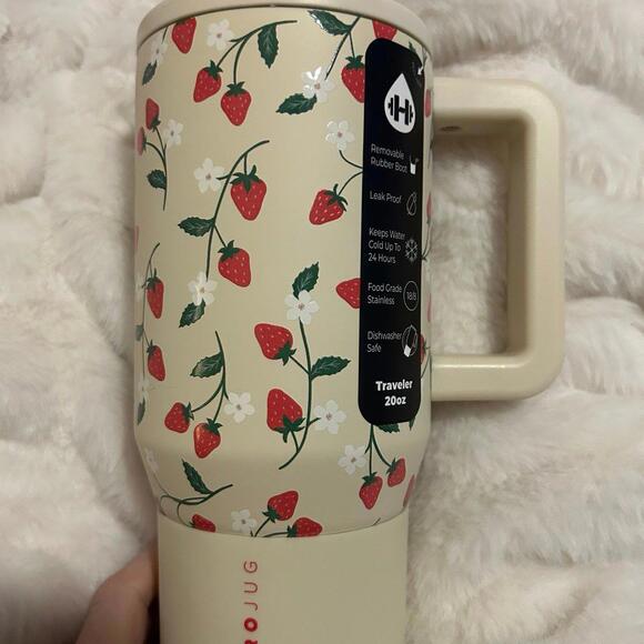 HydroJug Cream Strawberry Traveler 20oz - Picture 4 of 4